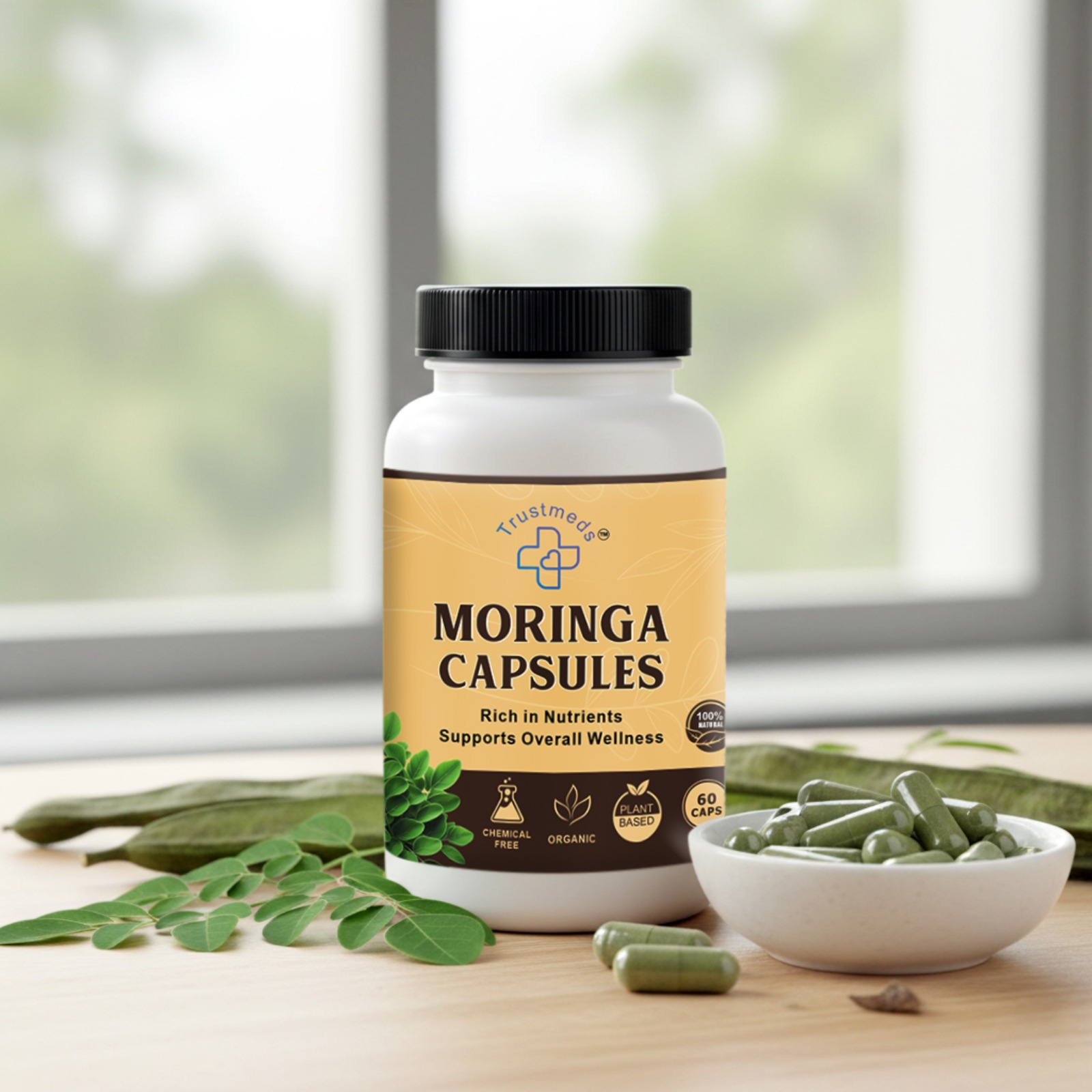 Trustmeds Moringa Capsules - Immune Support & Skin Health Supplement view 3
